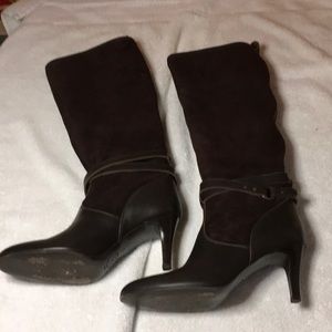 Leather and suede J Crew unstructured boots